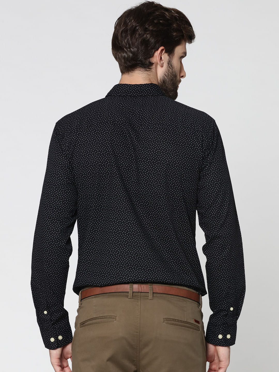 Black All Over Print Full Sleeves Shirt