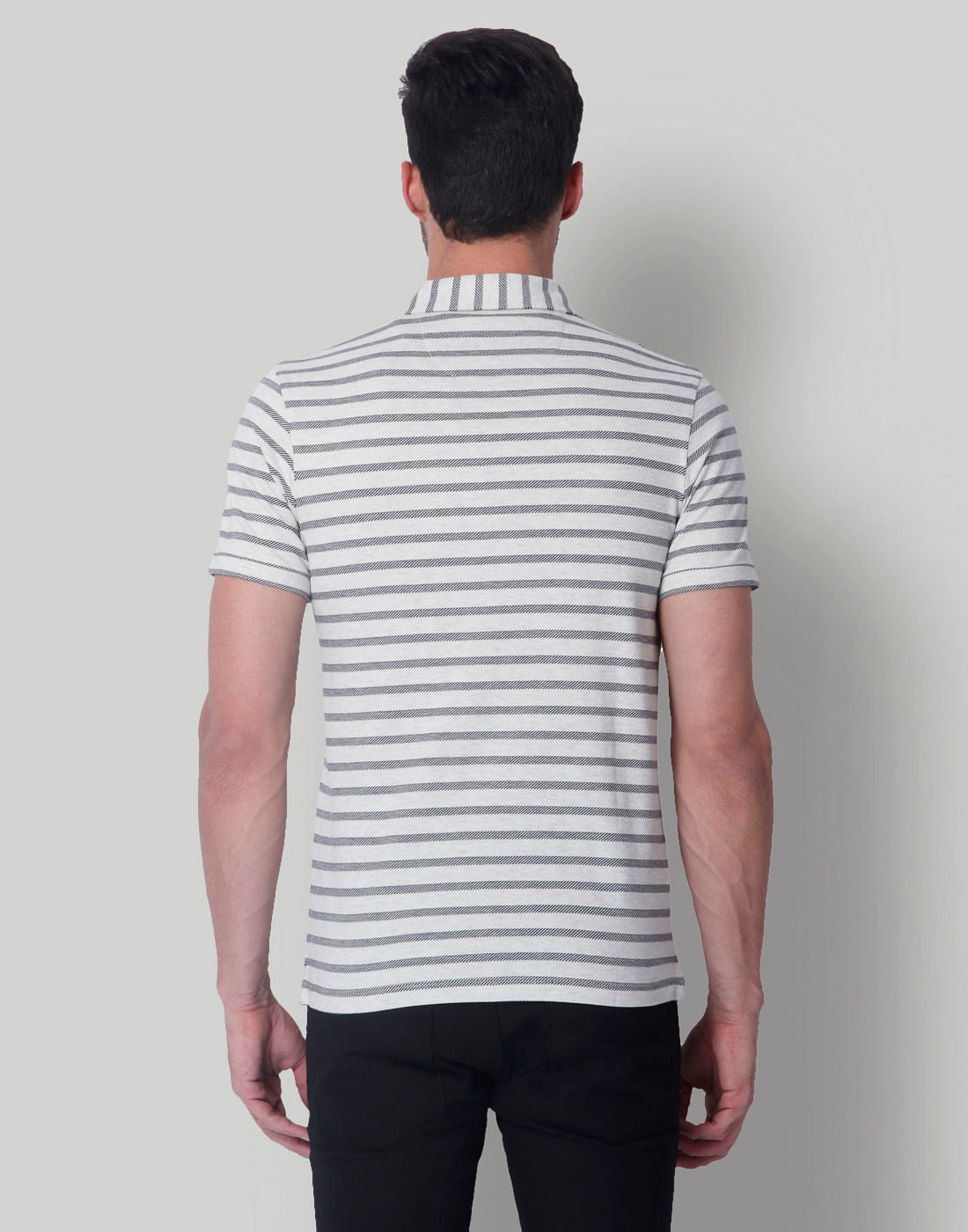 White Striped Polo T-Shirt
