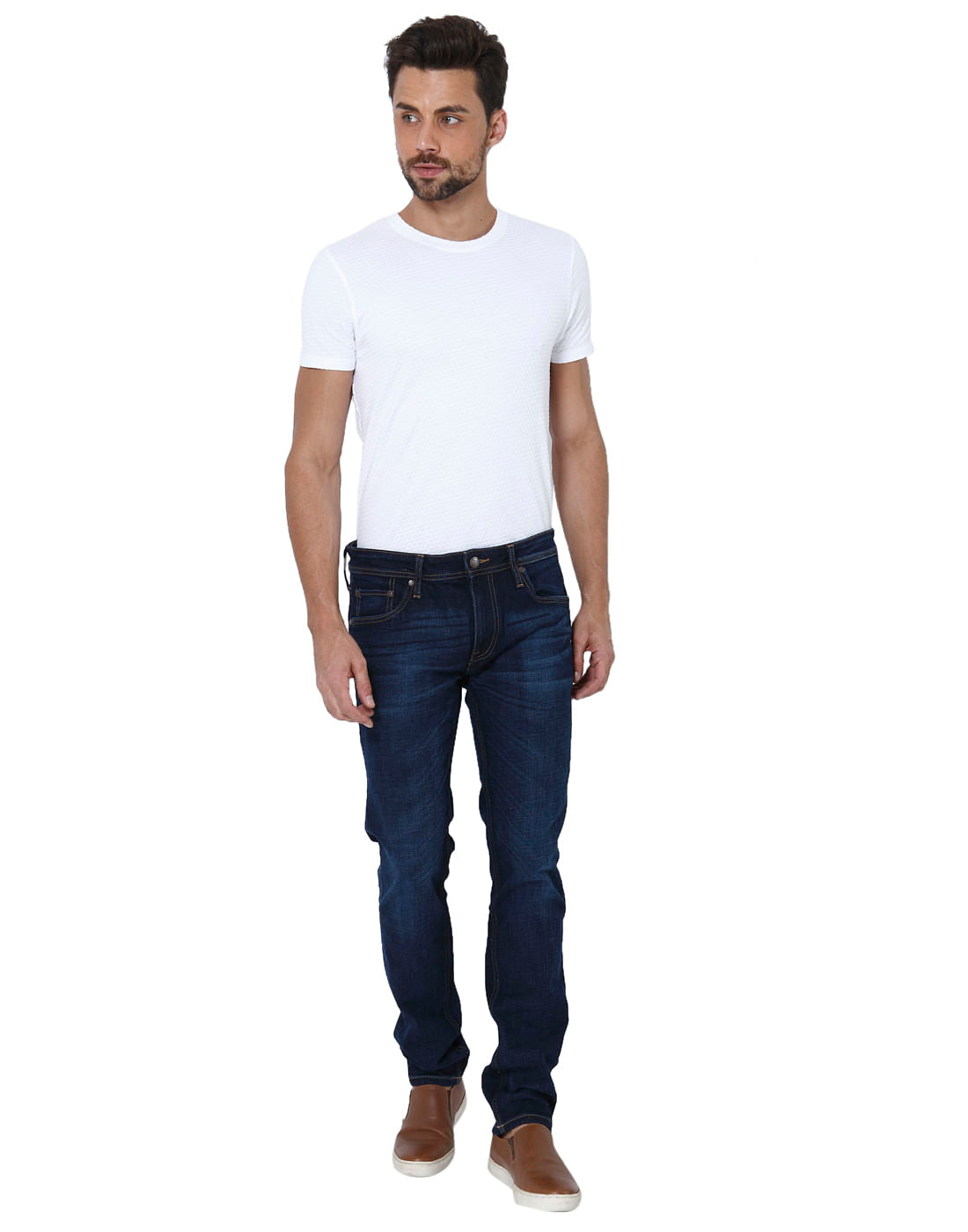 Dark Blue Low Rise Slim Fit Jeans