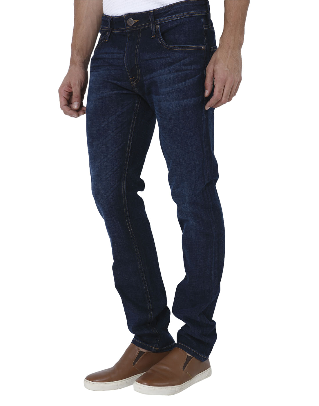 Dark Blue Low Rise Slim Fit Jeans
