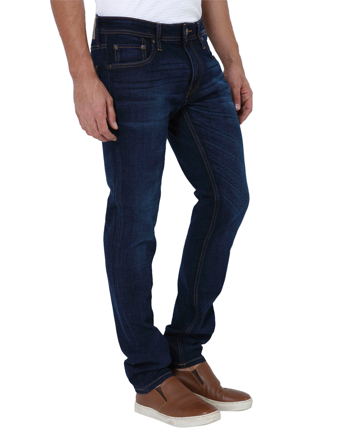 Dark Blue Low Rise Slim Fit Jeans