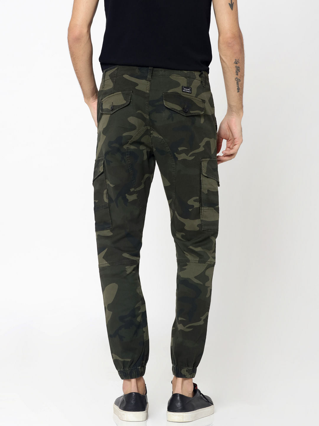 Green Camo Print Anti -Fit Pants