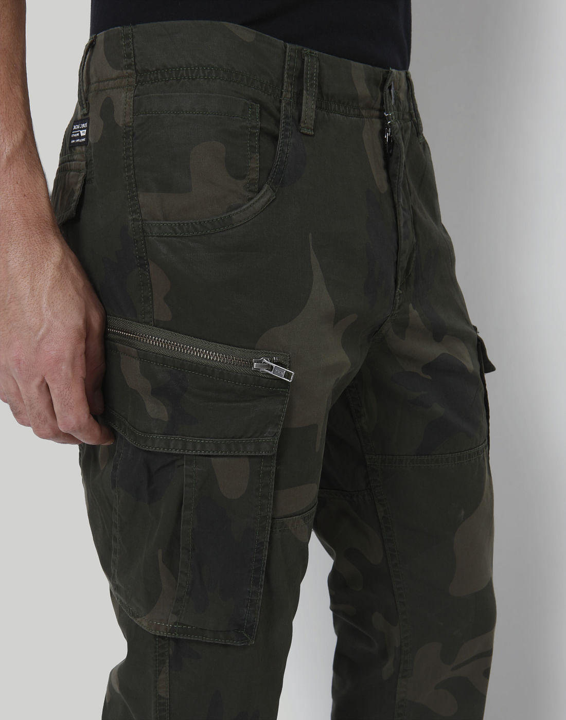 Green Camo Print Pants
