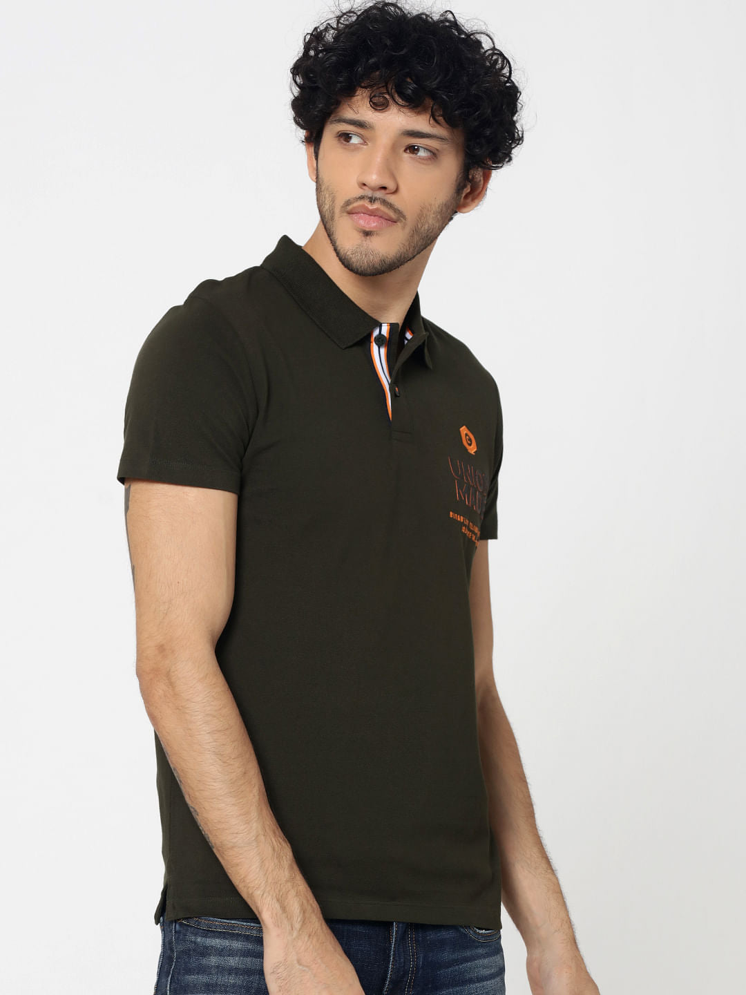 Olive Green Patch Pocket Polo T-Shirt