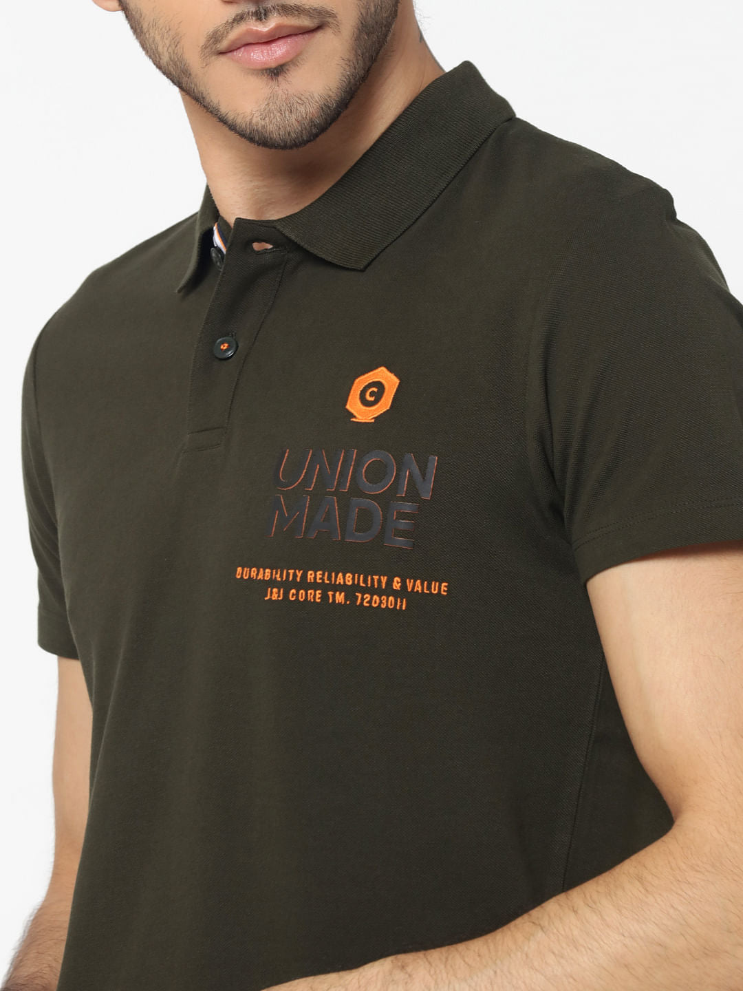 Olive Green Patch Pocket Polo T-Shirt