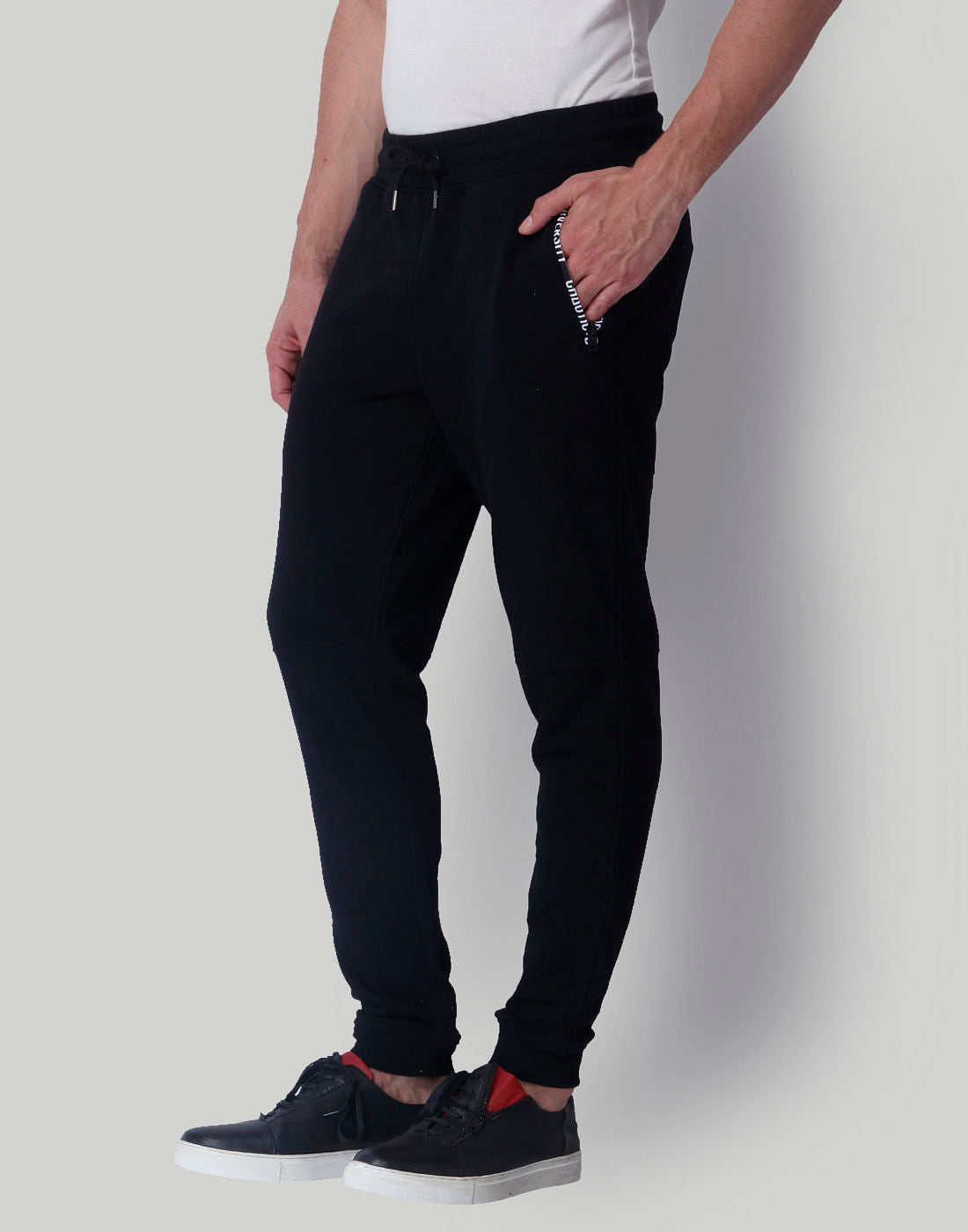 Black Mid Rise Slim Fit Sweatpants