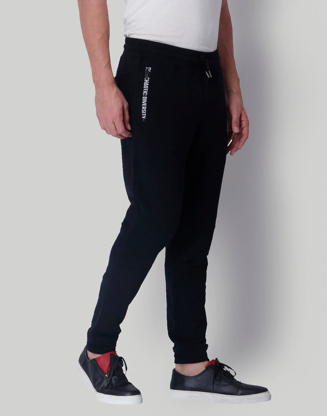 Black Mid Rise Slim Fit Sweatpants