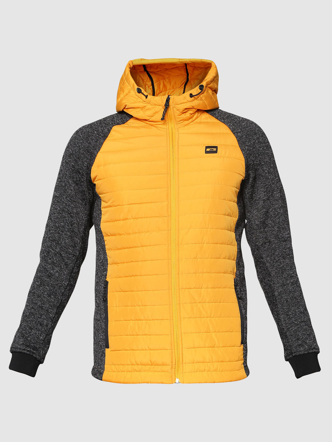 Colour Blocked Hooded Bomber Jacket