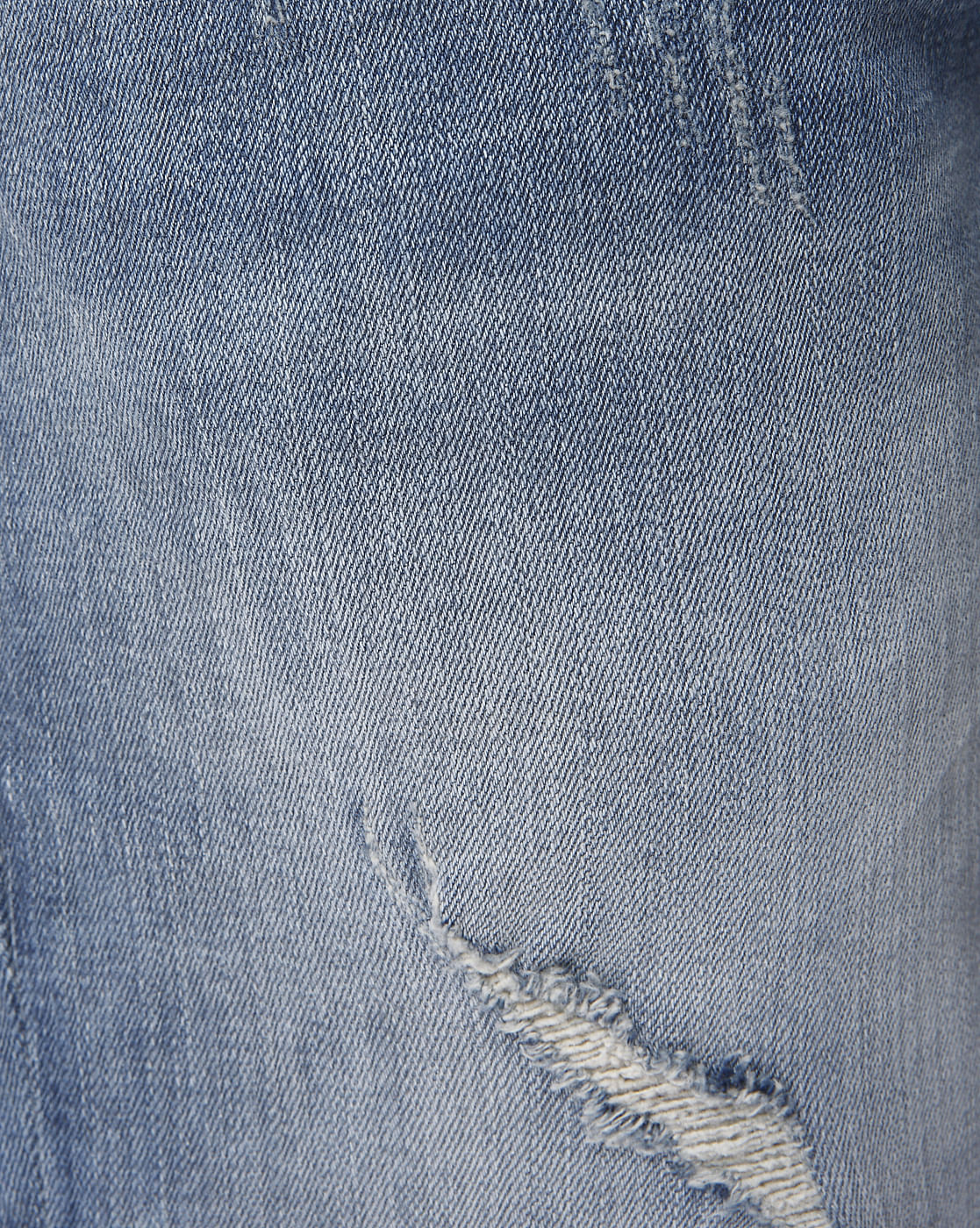 Light Blue Distressed Low Rise Slim Fit Jeans