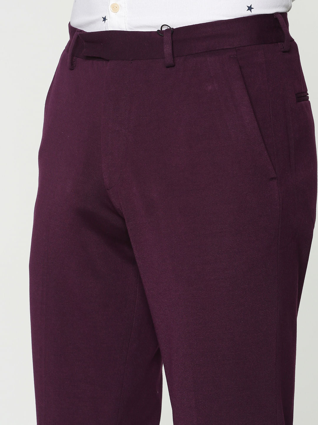 Purple Slim Fit Trousers