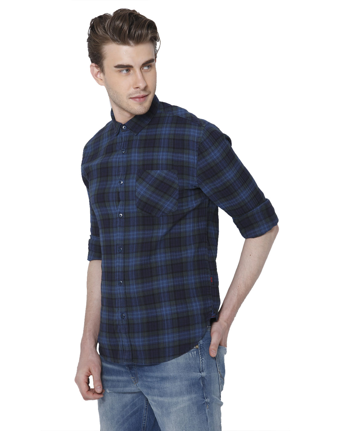 Blue & Black Check Shirt