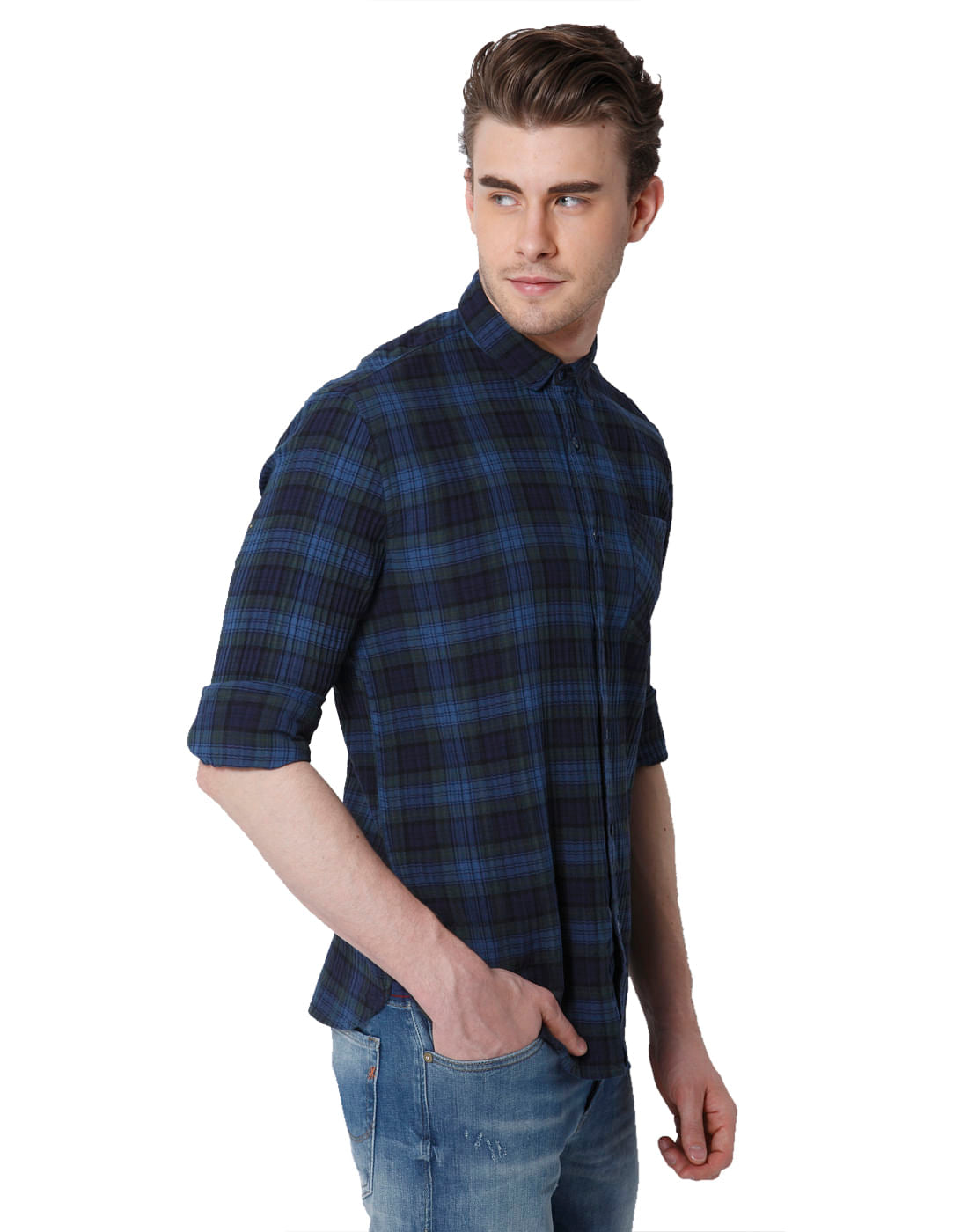 Blue & Black Check Shirt