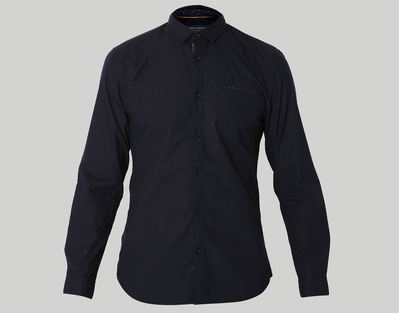 Black Contrast Piping Detail Shirt