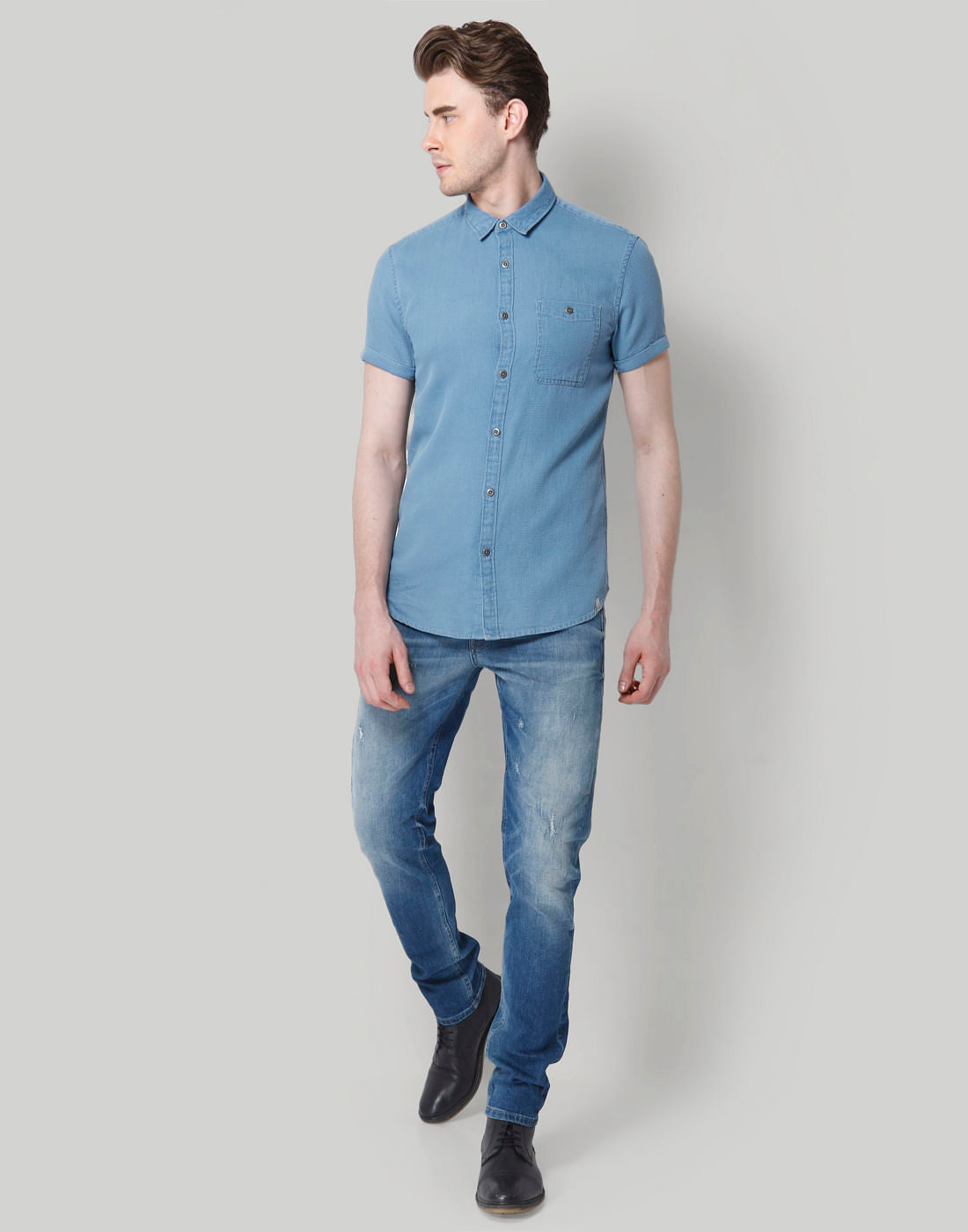 Blue Denim Regular Fit Shirt