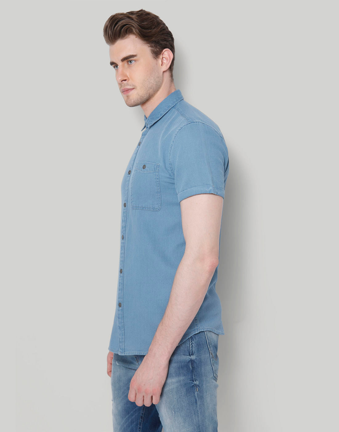 Blue Denim Regular Fit Shirt