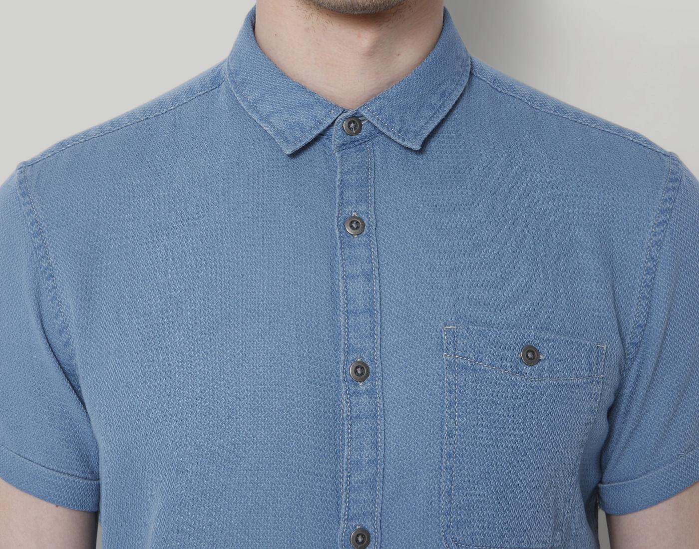 Blue Denim Regular Fit Shirt