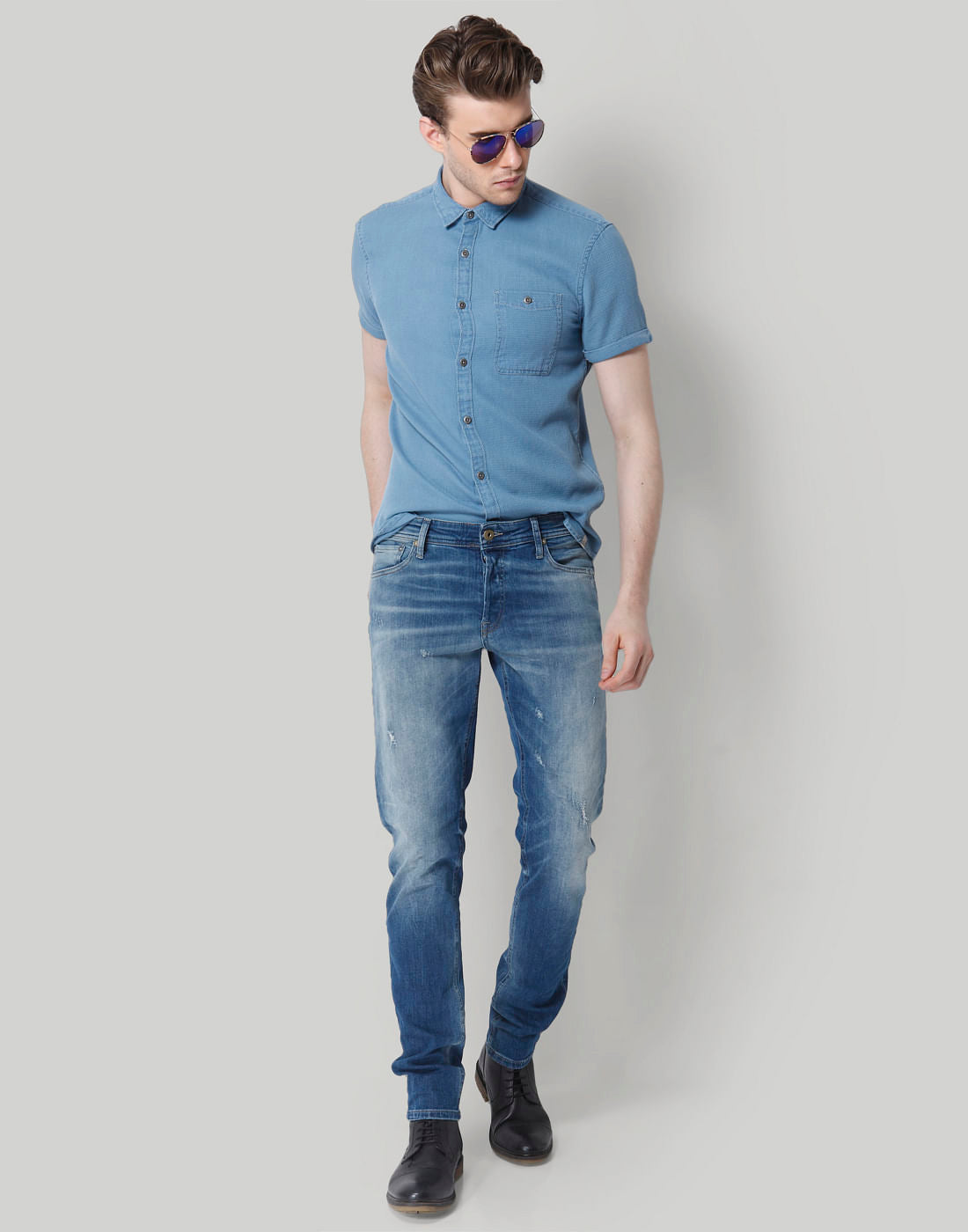 Blue Denim Regular Fit Shirt