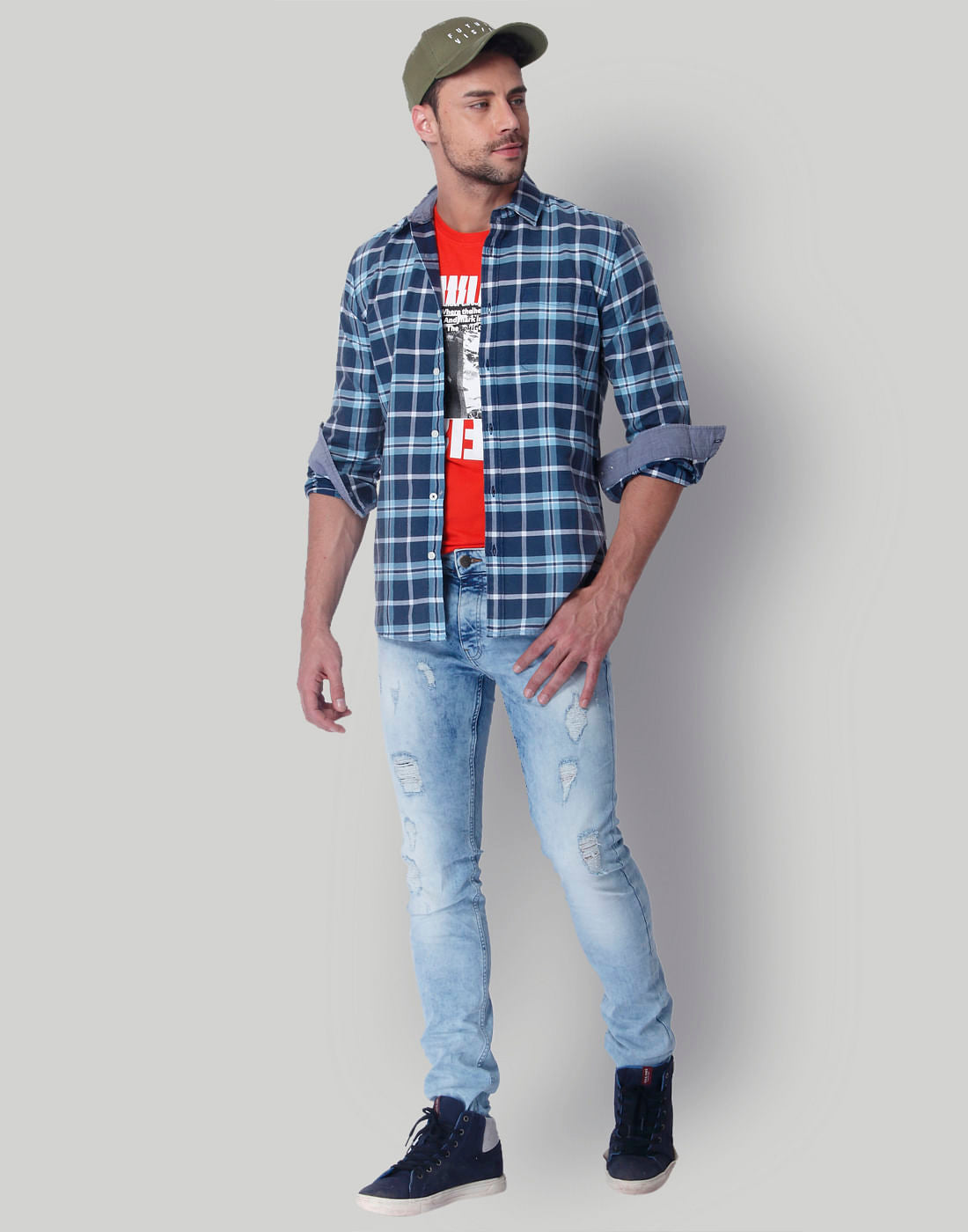 Bright Red Graphic Print Crew Neck T-Shirt