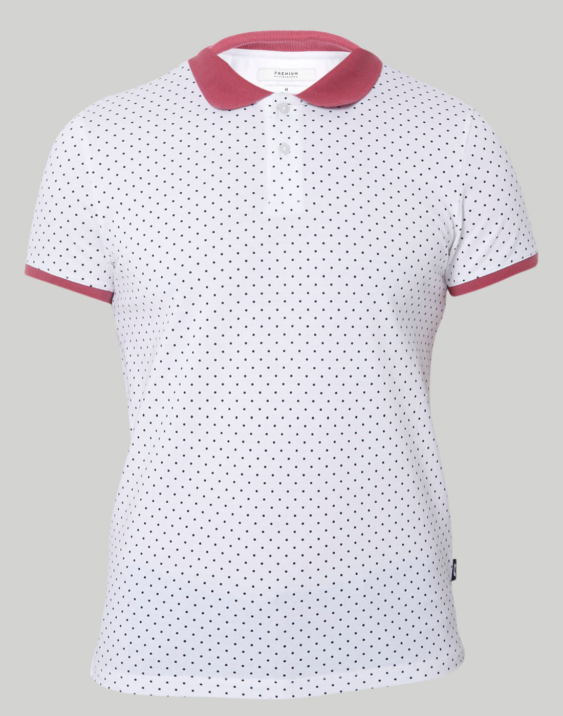White Dotted Polo T-Shirt