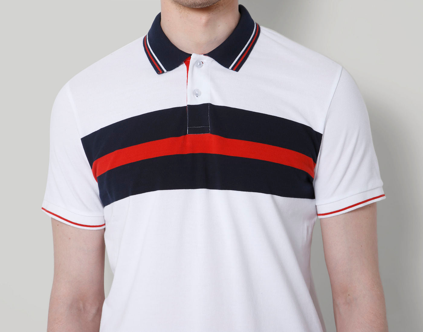 White Striped Polo T-Shirt