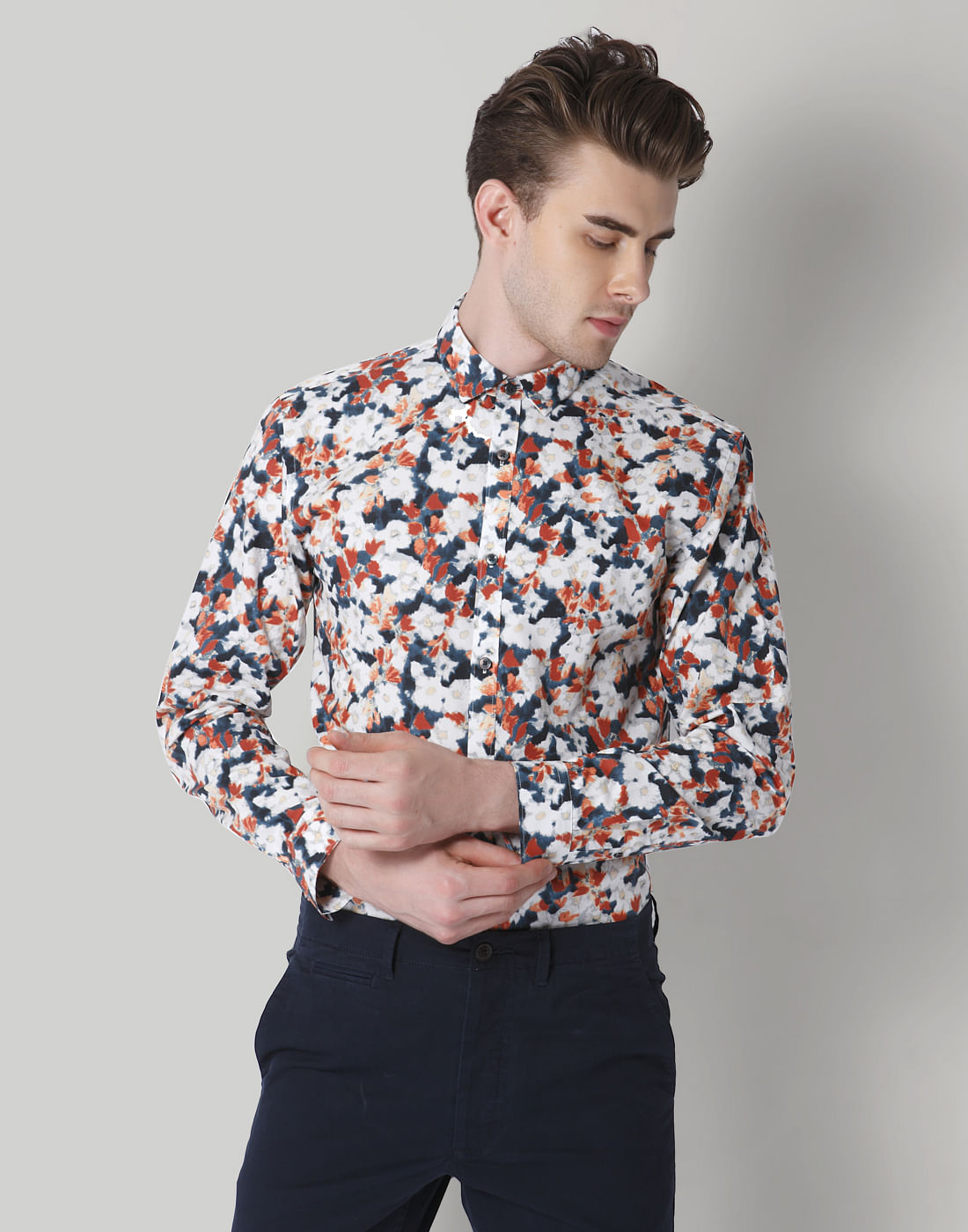 Red Floral Print Shirt