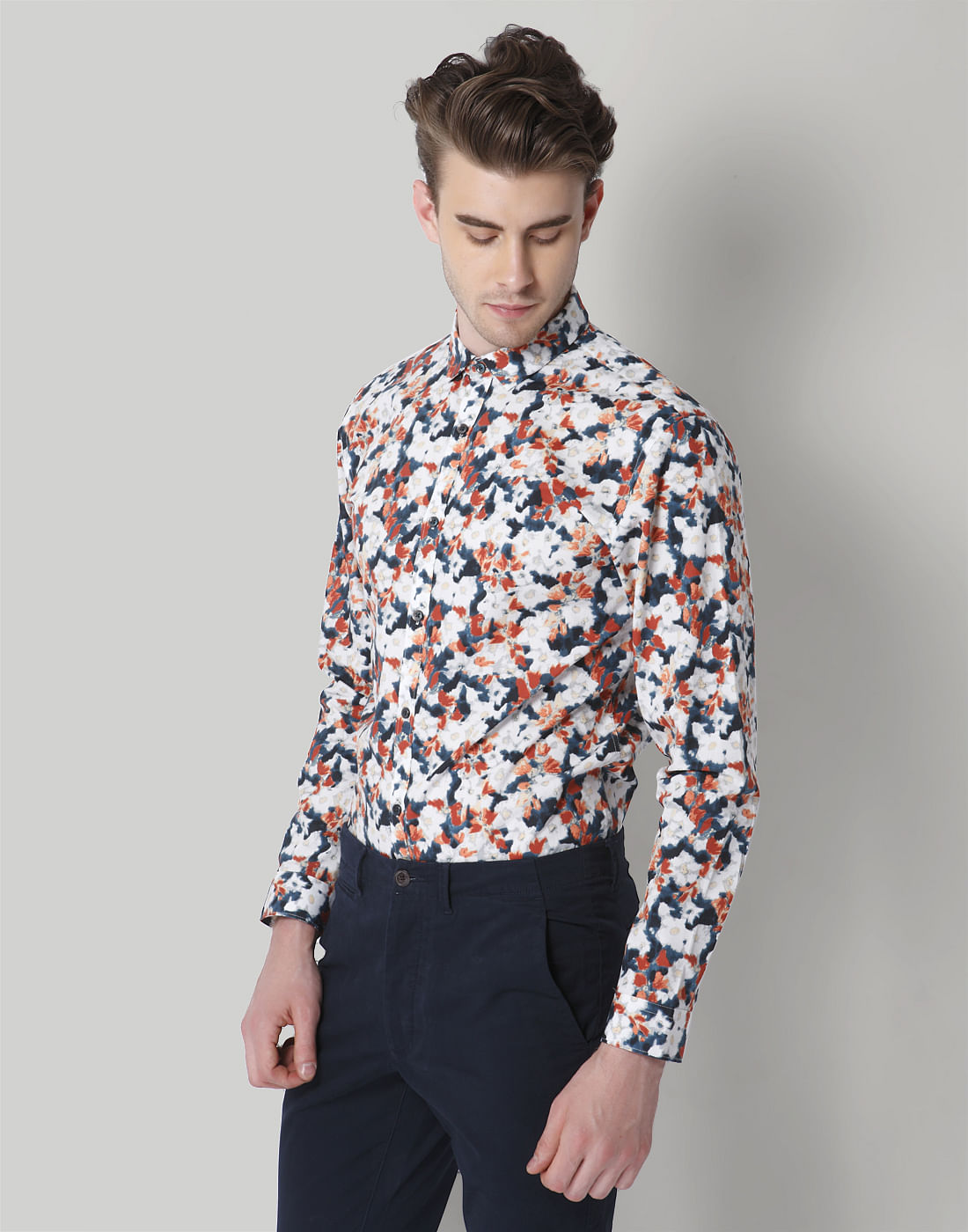 Red Floral Print Shirt
