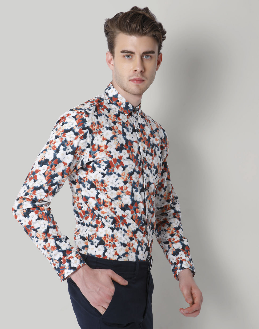 Red Floral Print Shirt