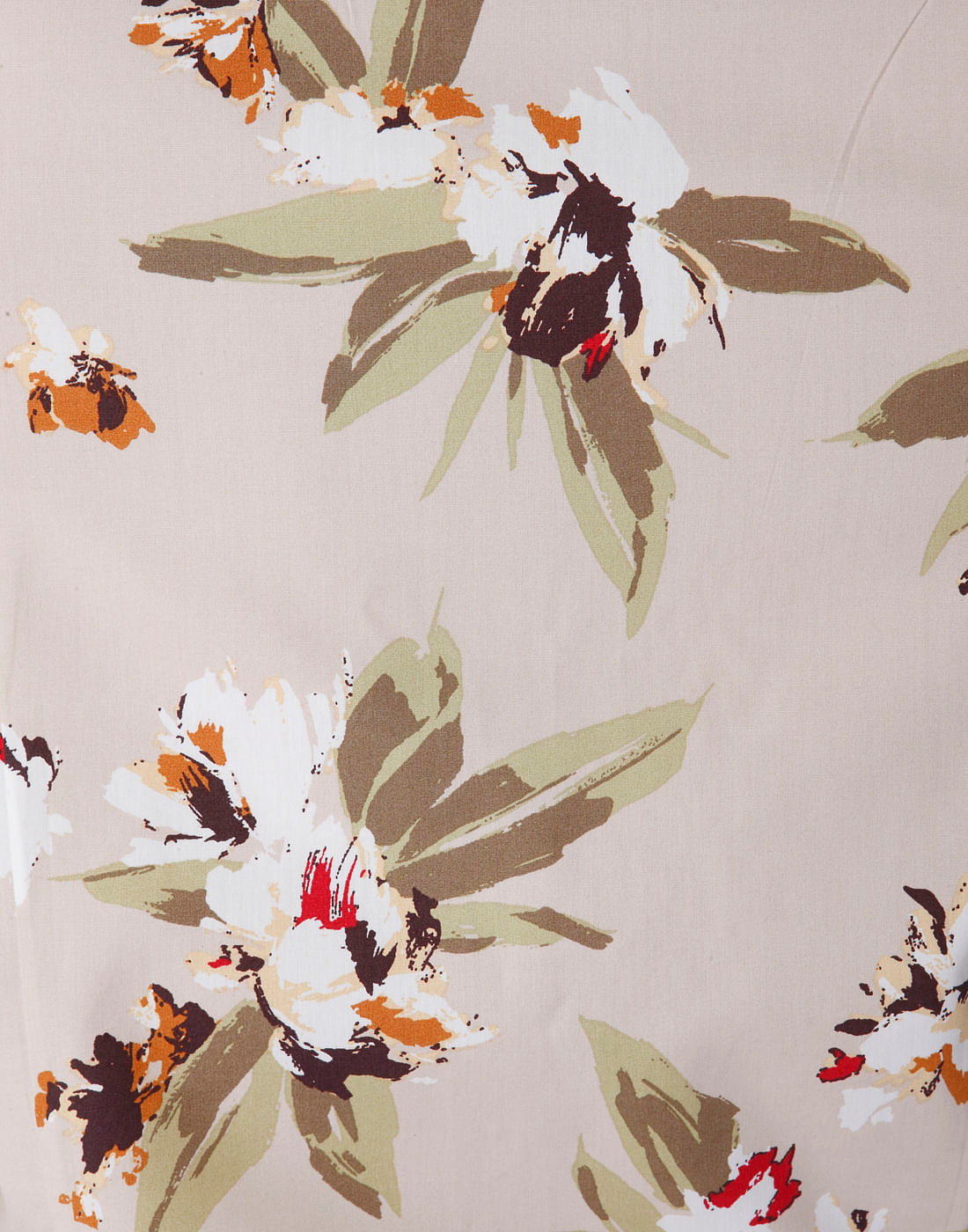 Beige Floral Print Shirt