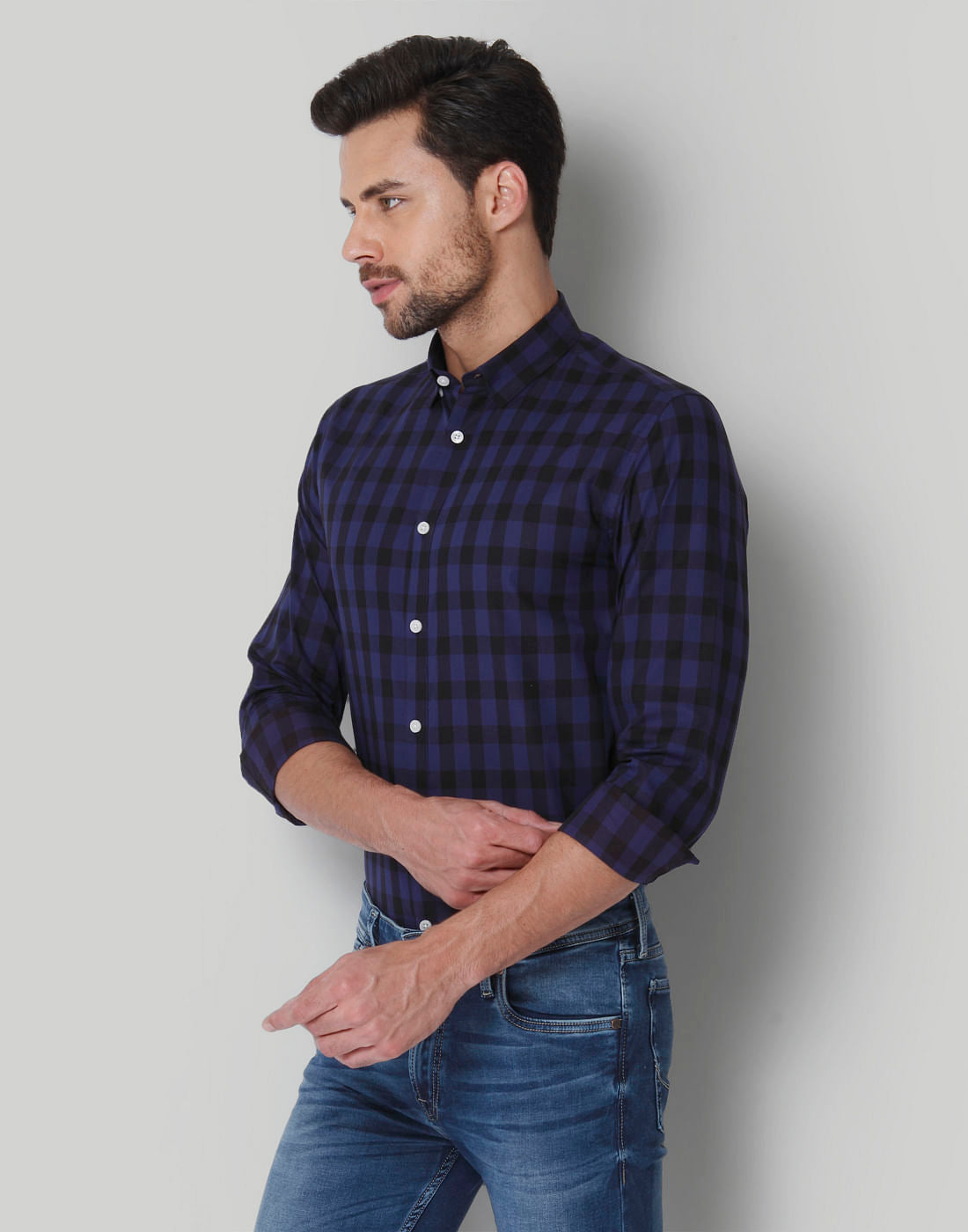 Blue & Black Check Shirt