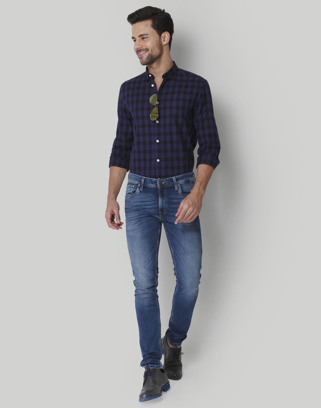 Blue & Black Check Shirt