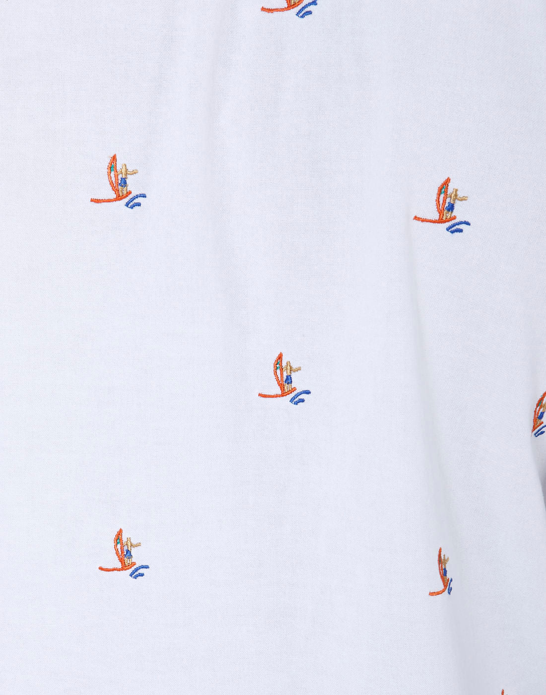 White Sailboat Print Shirt