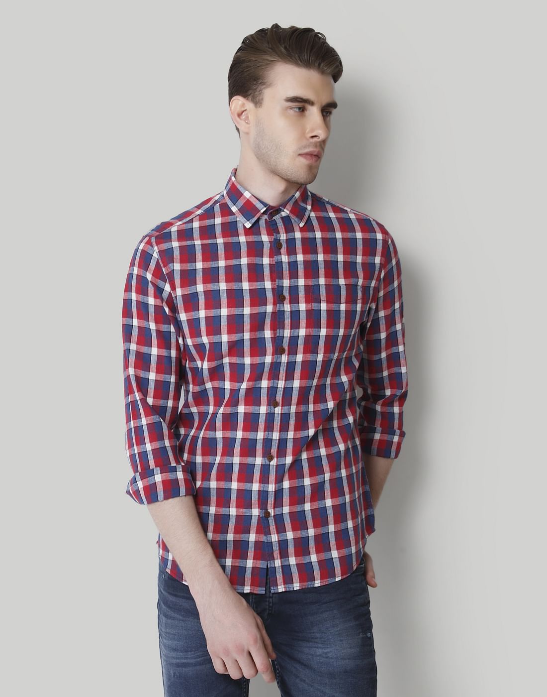 Red Check Linen Shirt