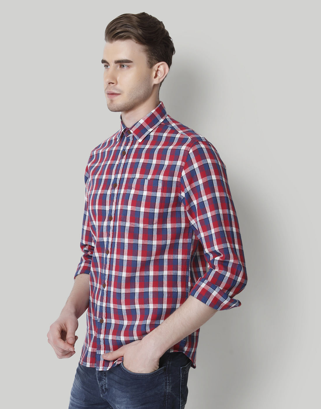 Red Check Linen Shirt