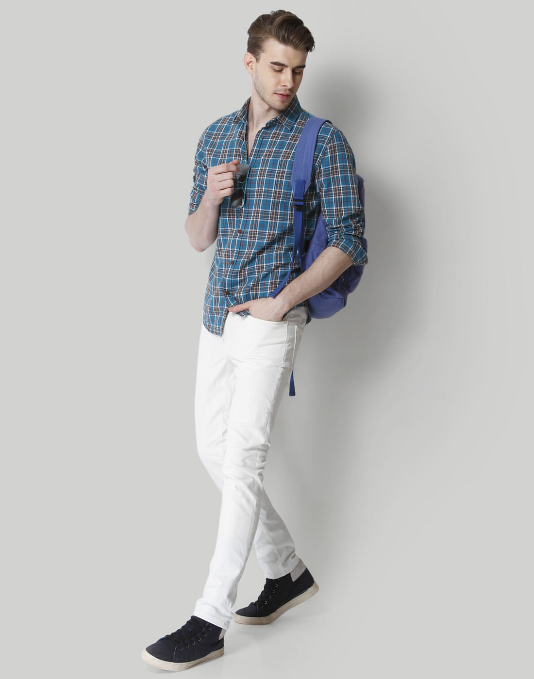 Blue Check Linen Shirt