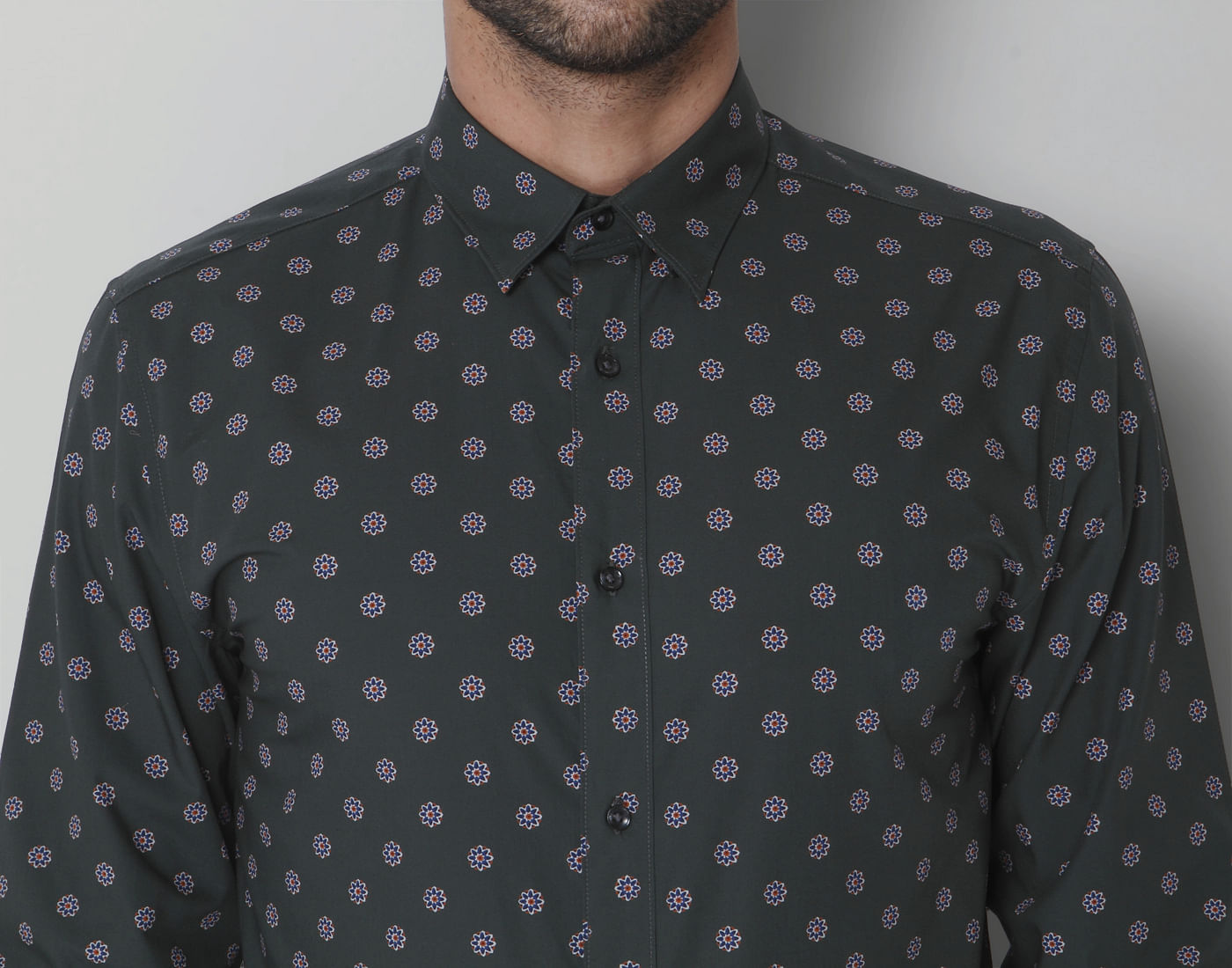 Brown Floral Print Shirt