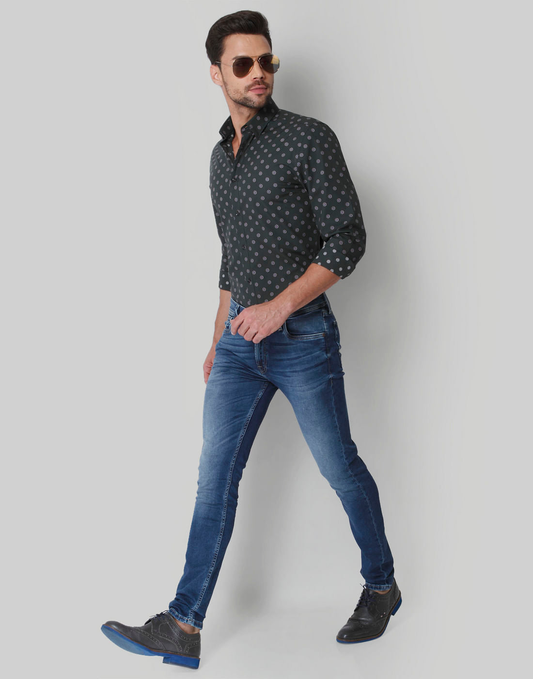 Brown Floral Print Shirt