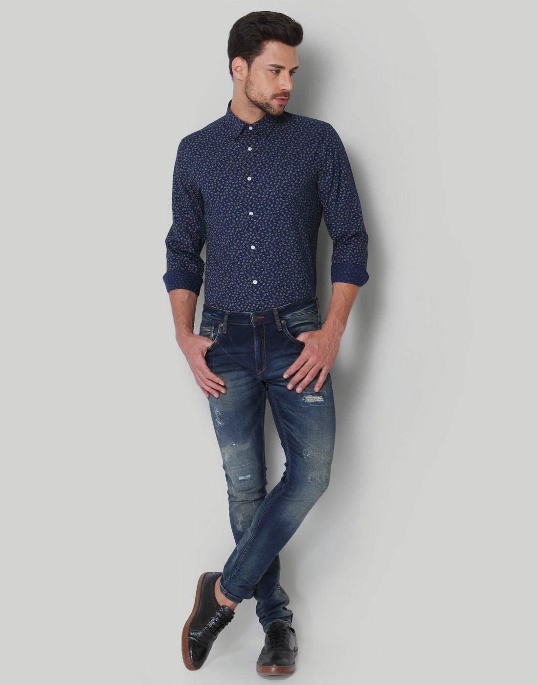 Blue Printed Shirt