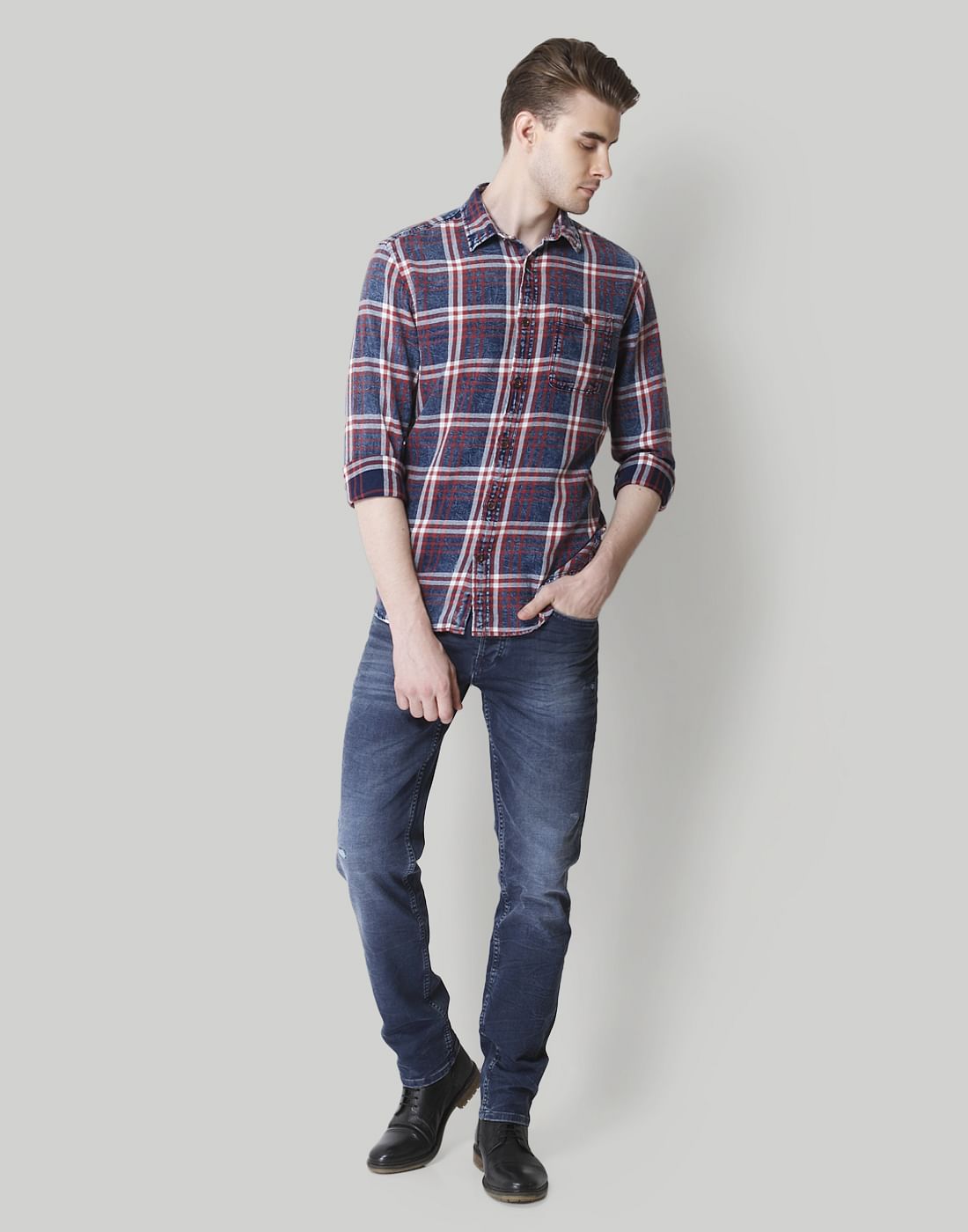 Blue & Red Check Shirt