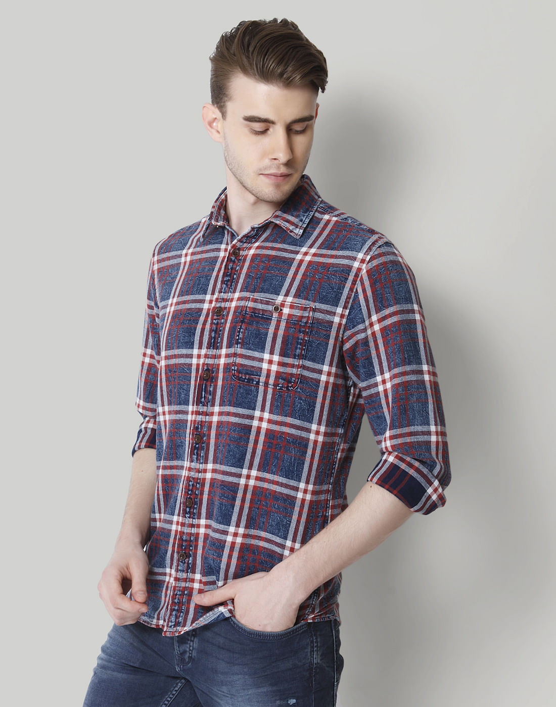 Blue & Red Check Shirt