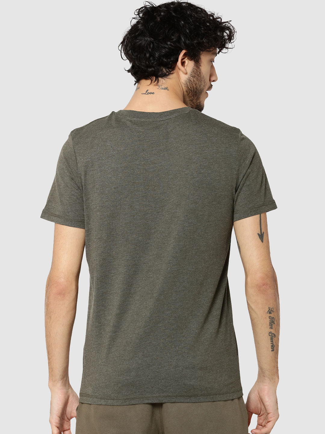 Green Graphic Print Crew Neck T-Shirt