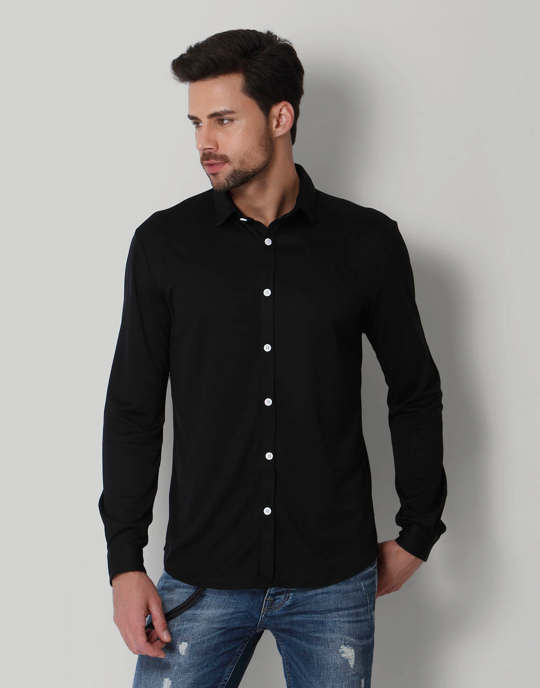 Black Solid Shirt
