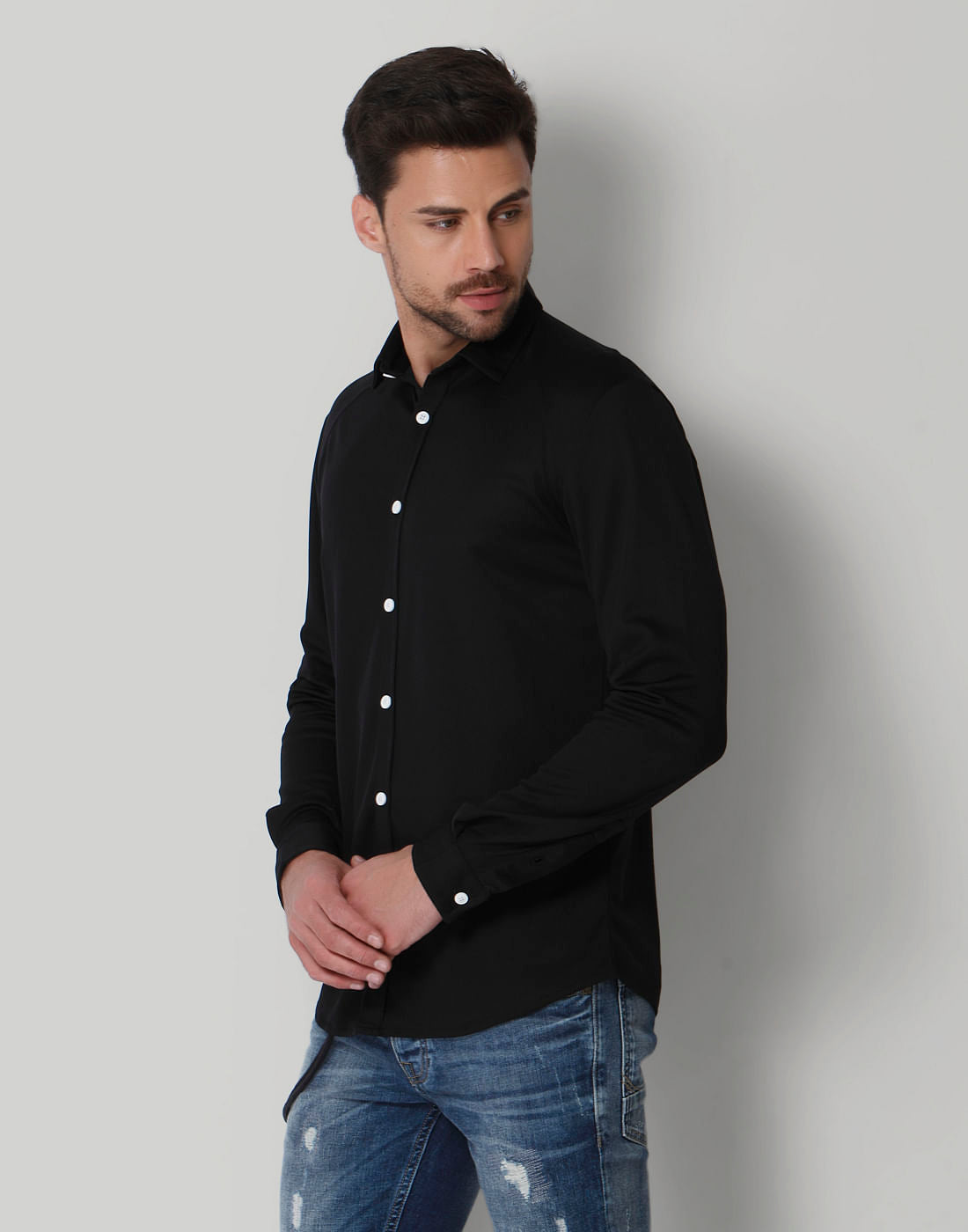 Black Solid Shirt