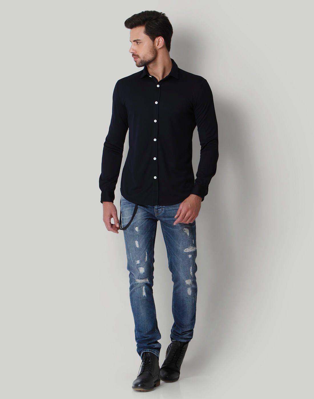 Blue Solid Shirt