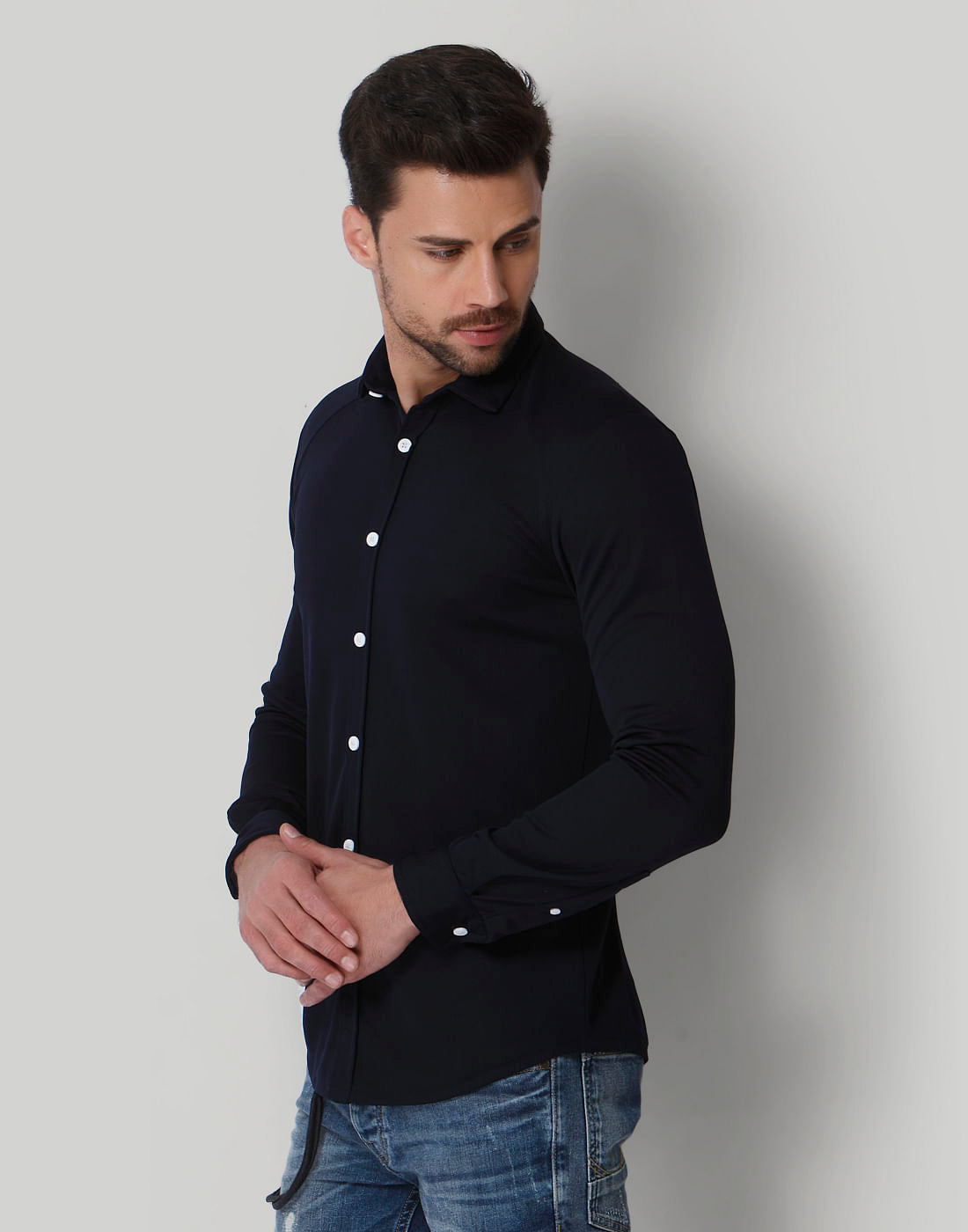 Blue Solid Shirt