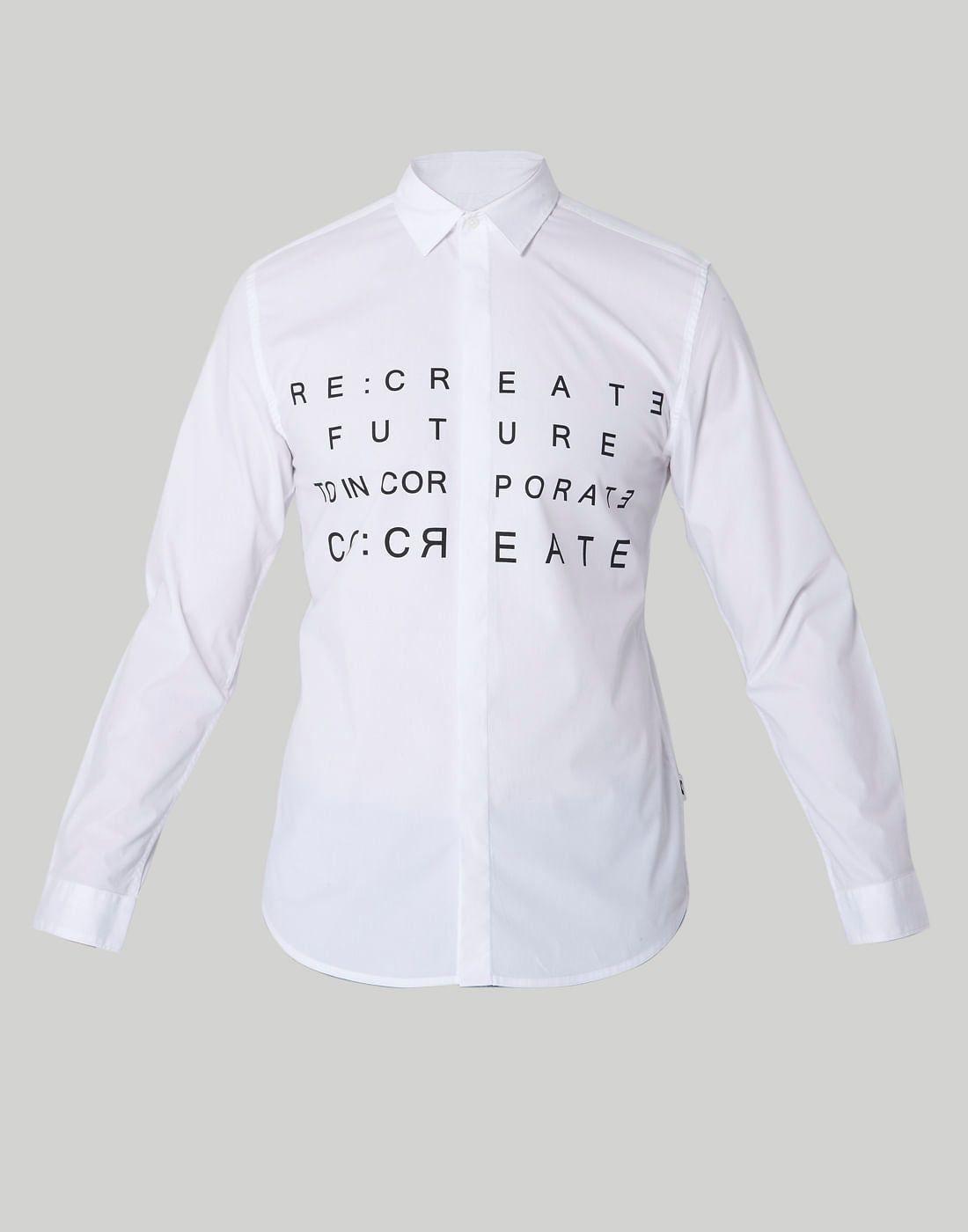 White Text Print Shirt