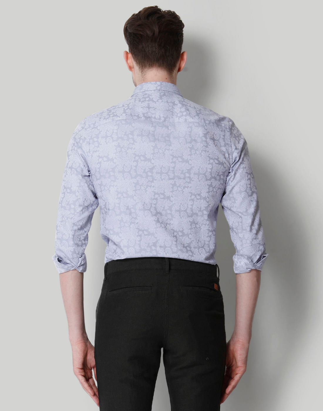 Grey Self Print Shirt