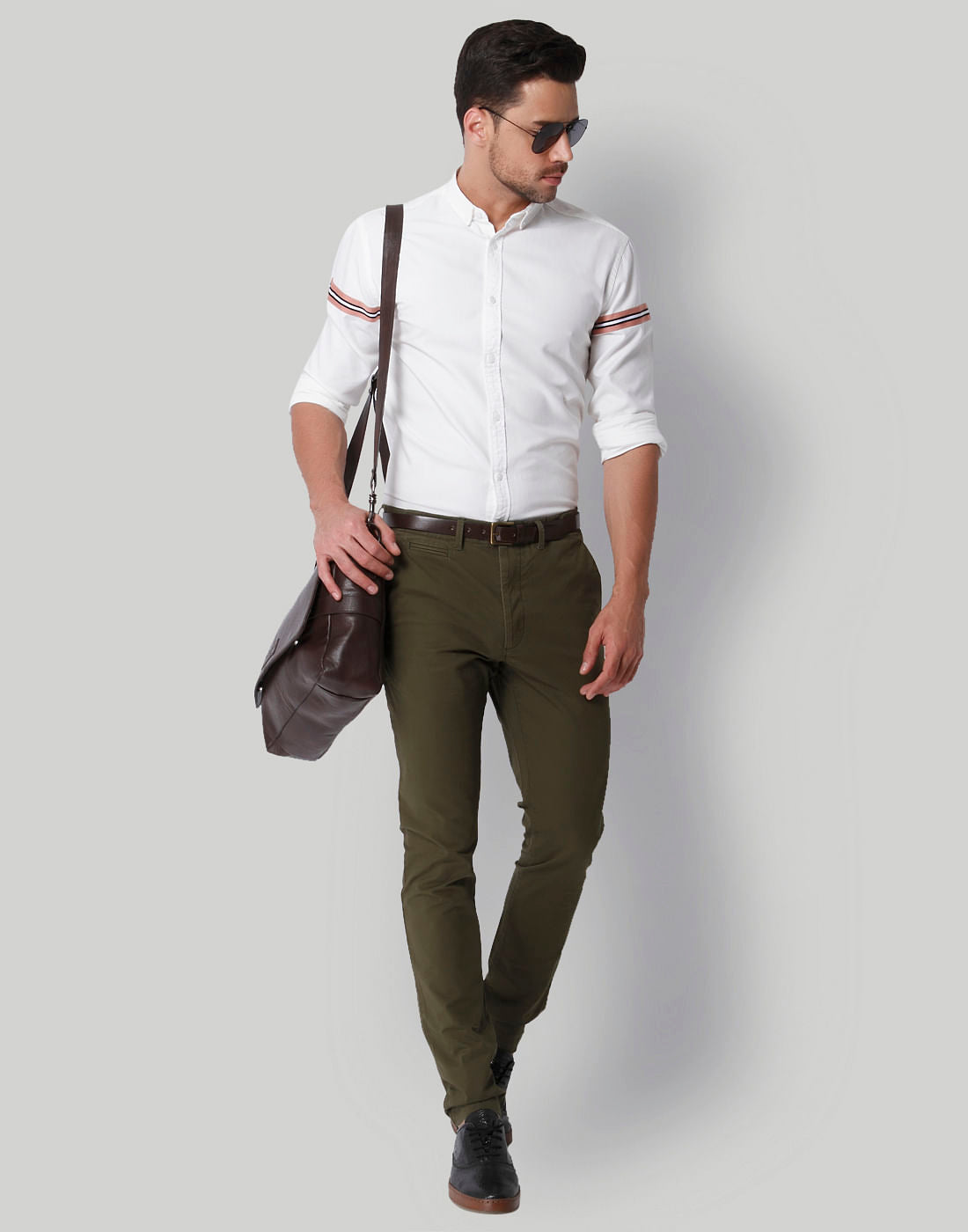 White Tape Detail Slim Fit Shirt