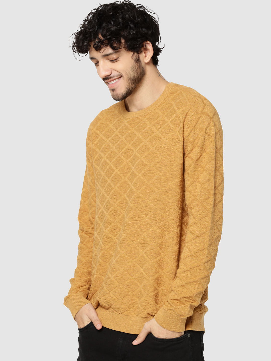 Mustard Jacquard Pullover