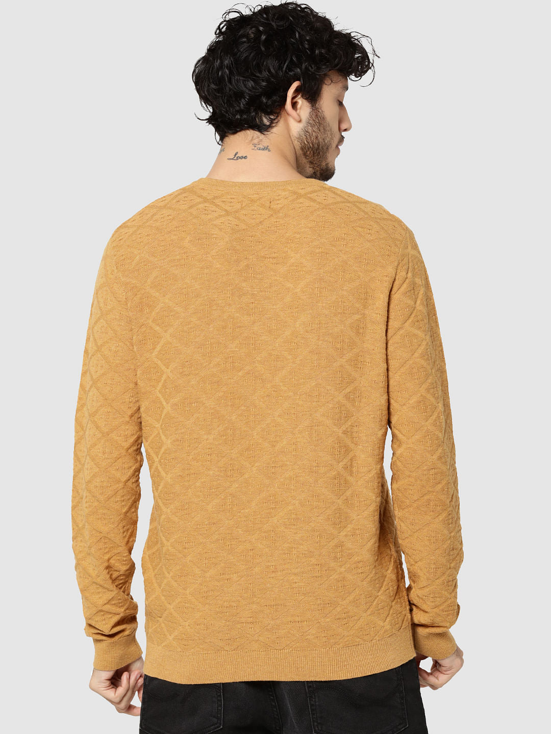 Mustard Jacquard Pullover