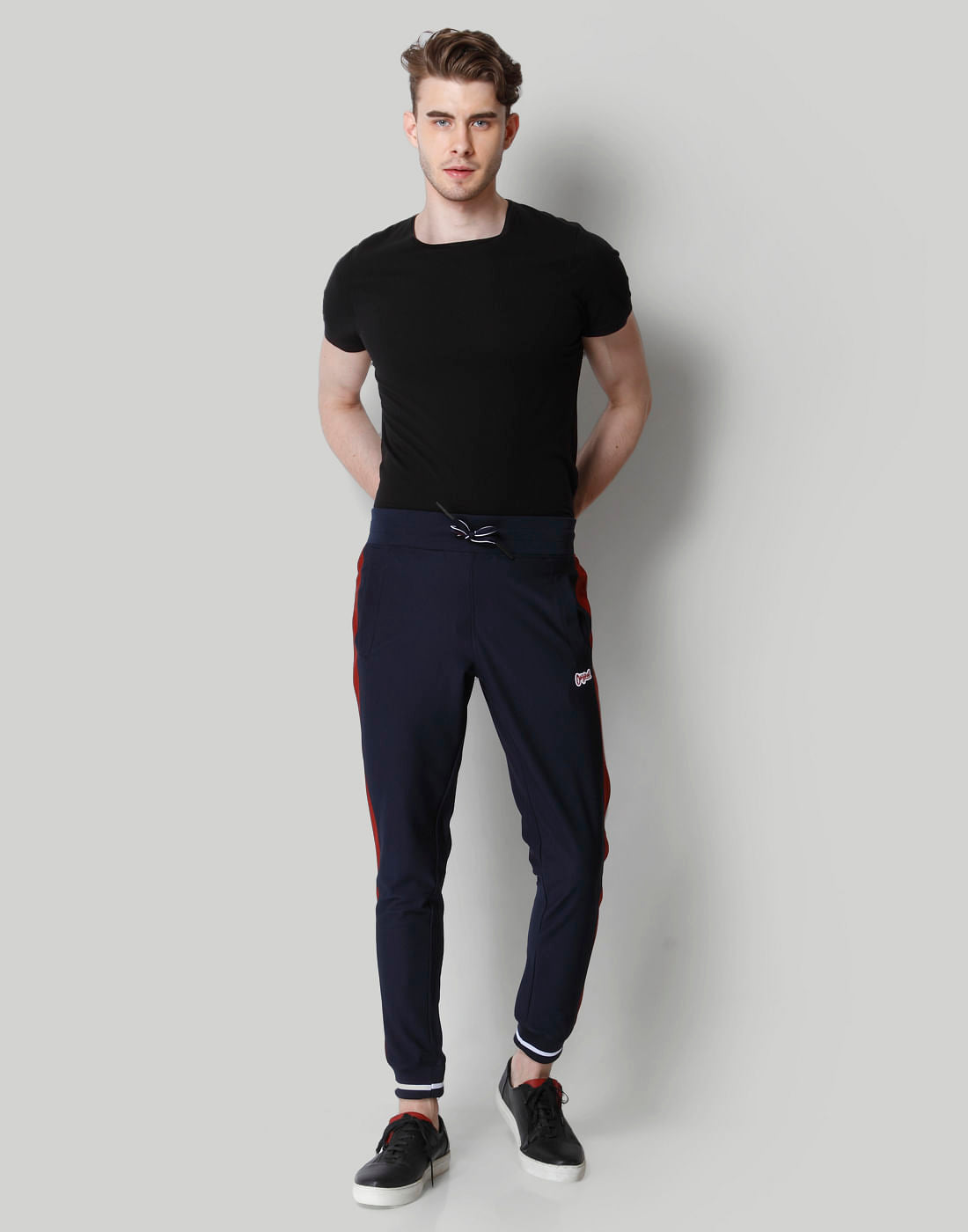 Dark Blue Tape Detail Sweatpants
